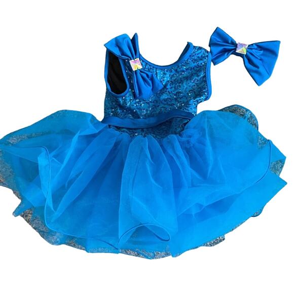 Weissman Showtime Strolling 13178 Pageant/Dance Little TuTu Child Xsmall BLUE - Picture 2 of 4